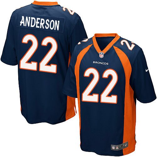 Nike Broncos #22 C.J. Anderson Blue Alternate Youth Stitched NFL New Elite Jersey